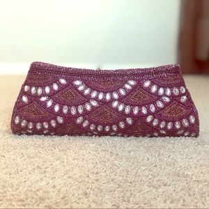 Purple Beaded Clutch